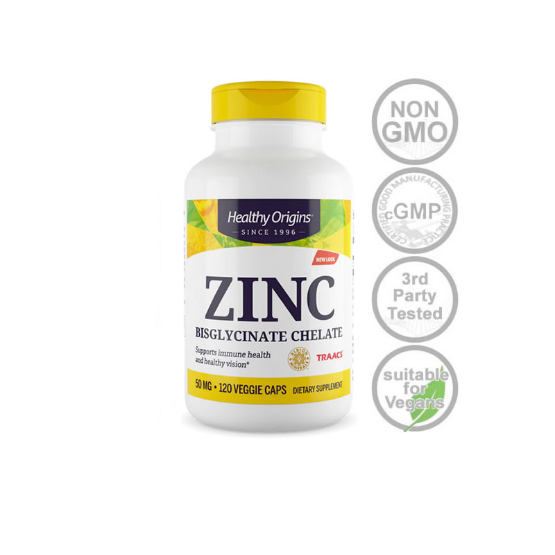 Zinc Bisglycinate Chelate 50mg120ct NONGMO VitaminPROS